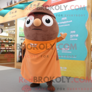 Brun Abrikos maskot kostume...