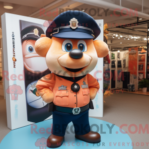 Peach Police Officer mascot...