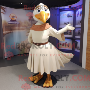 Beige Gull-maskotdraktfigur...