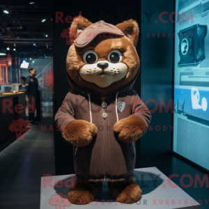 Brown Cat mascot costume...