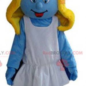 Smurfette maskot fra den berømte tegneserie The Smurfs -