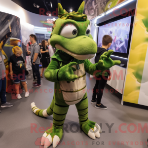 Olive Dragon maskot kostume...