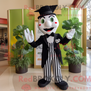 Oliven Mime maskot kostume...
