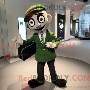 Oliven Mime maskot kostume...