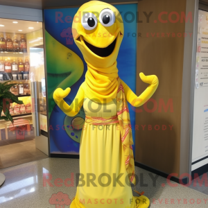 Yellow Snake mascot costume...