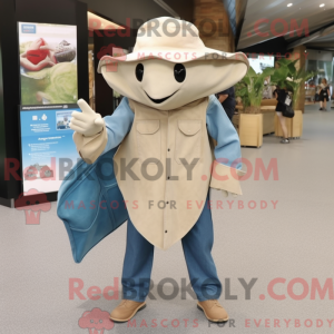Beige Stingray mascot...