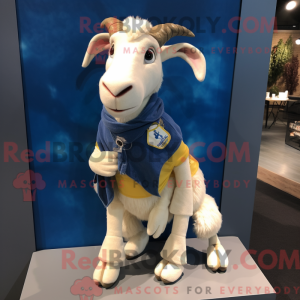 Cream Goat maskot kostume...
