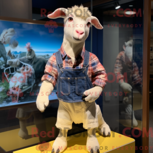 Cream Goat maskot kostume...