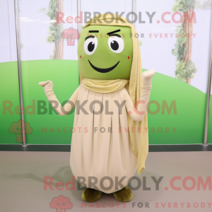 Beige grønne bønner maskot...