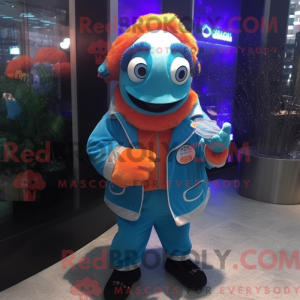 Cyan Clown Fish maskot...
