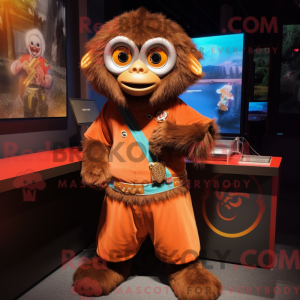Brun mandarin maskot drakt...