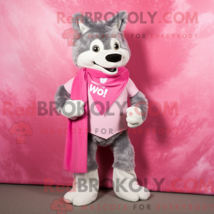 Pink Say Wolf maskot...