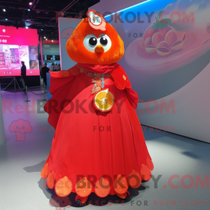 Rød mandarin maskot...