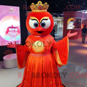 Rød mandarin maskot...