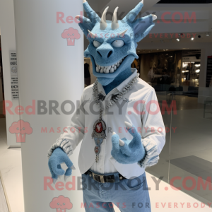 White Devil maskot kostyme...