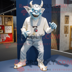 White Devil maskot kostym...