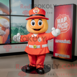 Fantasia de mascote Bombeiro Pêssego com blazer e presilhas de cachecol - Mascotes de bombeiros - RedBrokoly.com