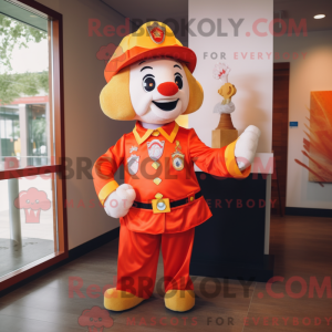 Peach Fire Fighter mascot...