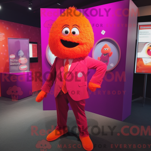 Magenta Orange Maskottchen...