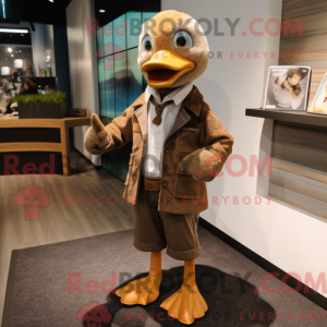 Brown Goose maskot kostume...