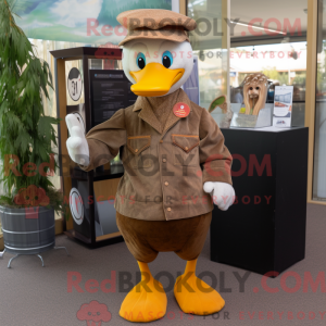 Brown Goose mascot costume...