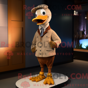Brown Goose maskot kostyme...