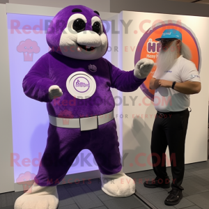 Purple Seal maskot kostym...