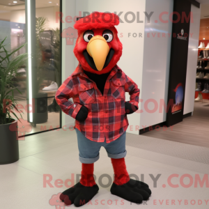 Rød papegøje maskot kostume...