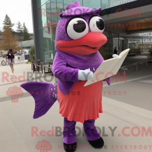 Lilla laks maskot kostume...