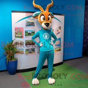 Blågrøn Gazelle maskot...