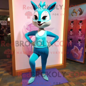 Blågrøn Gazelle maskot...