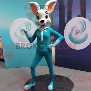 Blågrøn Gazelle maskot...