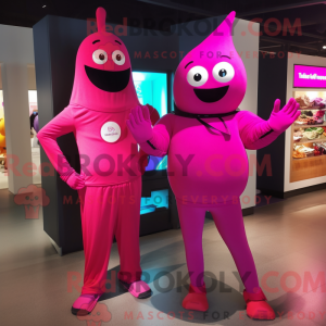 Magenta Pink maskot kostume...