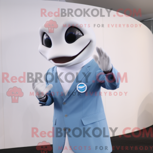 Hvid Dolphin maskot kostume...