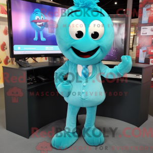 Turquoise Television mascot...