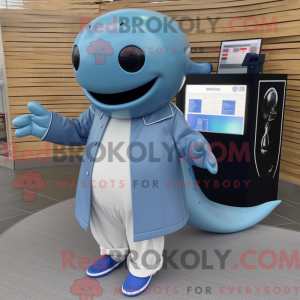 Silver Blue Whale mascot...
