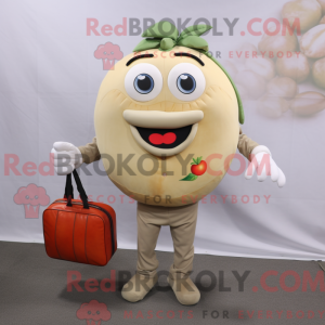 Beige tomatmaskotdraktfigur...