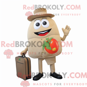 Beige tomat maskot kostume...