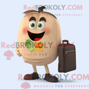 Beige tomat maskot kostume...