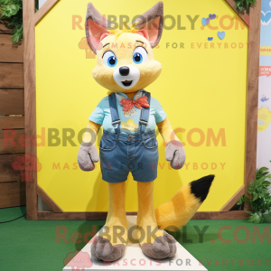 Yellow Fox mascot costume...