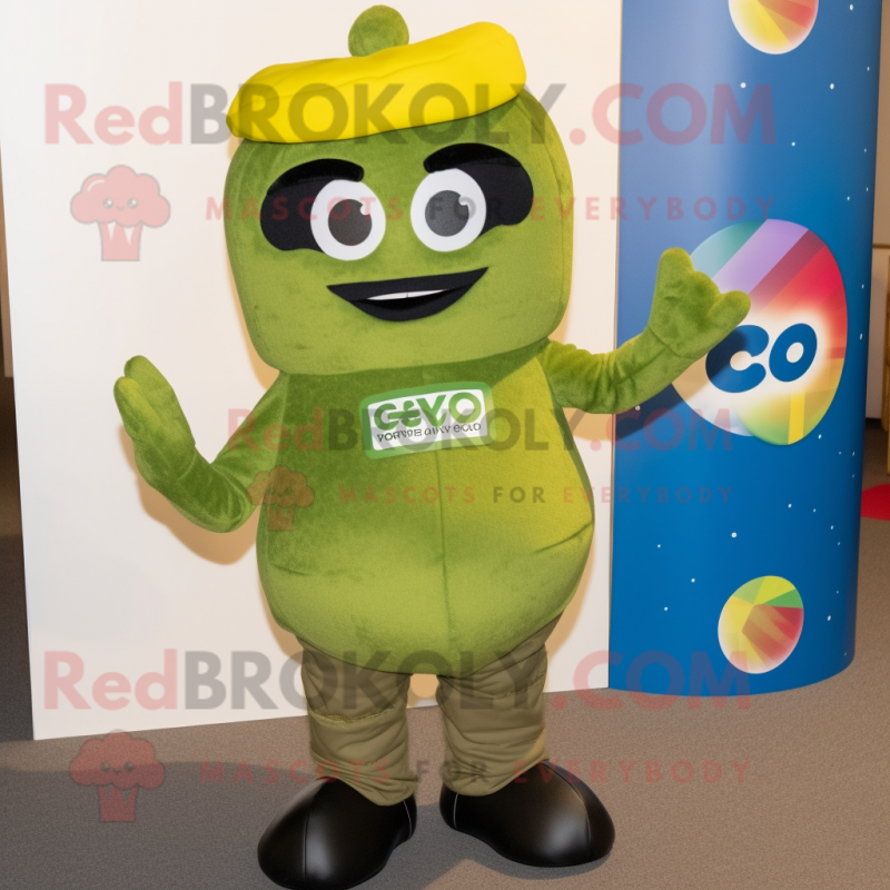 Olive Ceviche mascot costume character dressed with a Romper and Gloves Olive Ceviche mascot costume character dressed with a Romper and Gloves