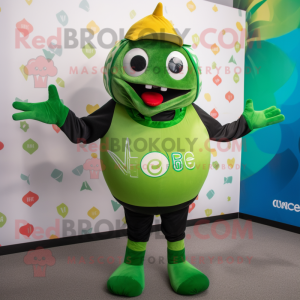 Olive Ceviche mascot costume character dressed with a Romper and Gloves