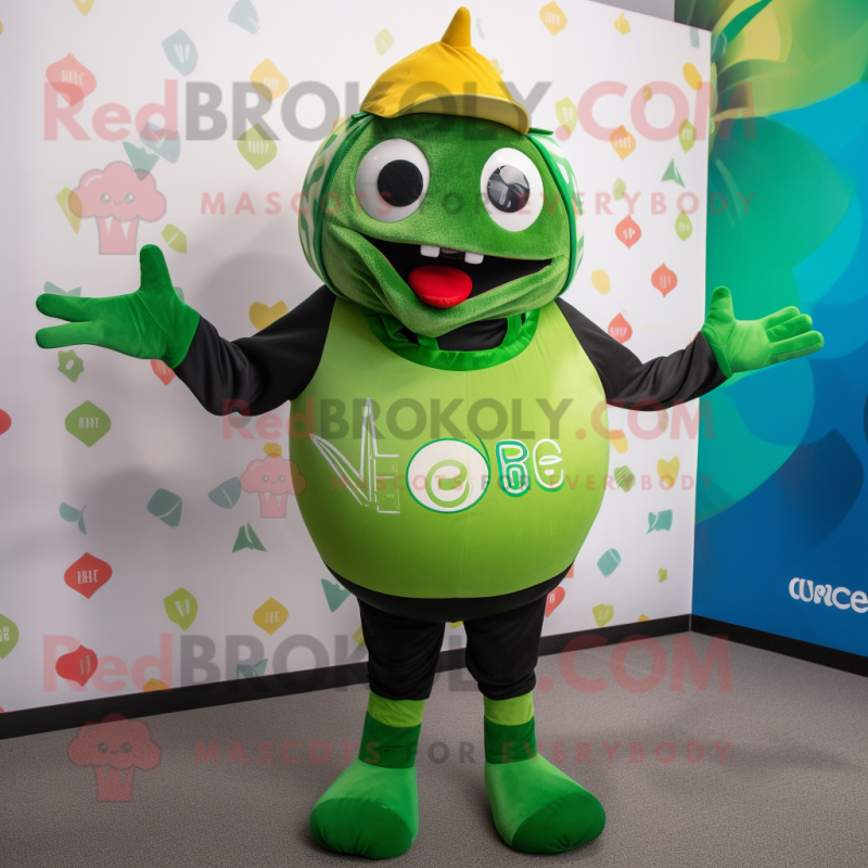 Olive Ceviche mascot costume character dressed with a Romper and Gloves Olive Ceviche mascot costume character dressed with a Romper and Gloves