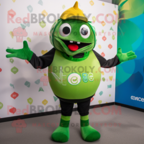 Olive Ceviche mascot costume character dressed with a Romper and Gloves