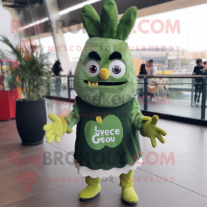 Olive Ceviche mascot costume character dressed with a Romper and Gloves