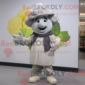Mascotte de chou-fleur gris...