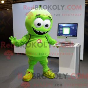 Lime Green Postava maskota...