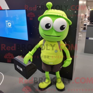 Limegrøn Computer maskot...