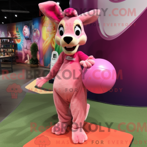 Pink Kangaroo mascot...