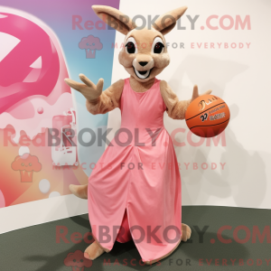 Pink kænguru maskot kostume...